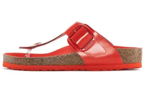 Birkenstock Leather Flip Flops Women's Red Regular