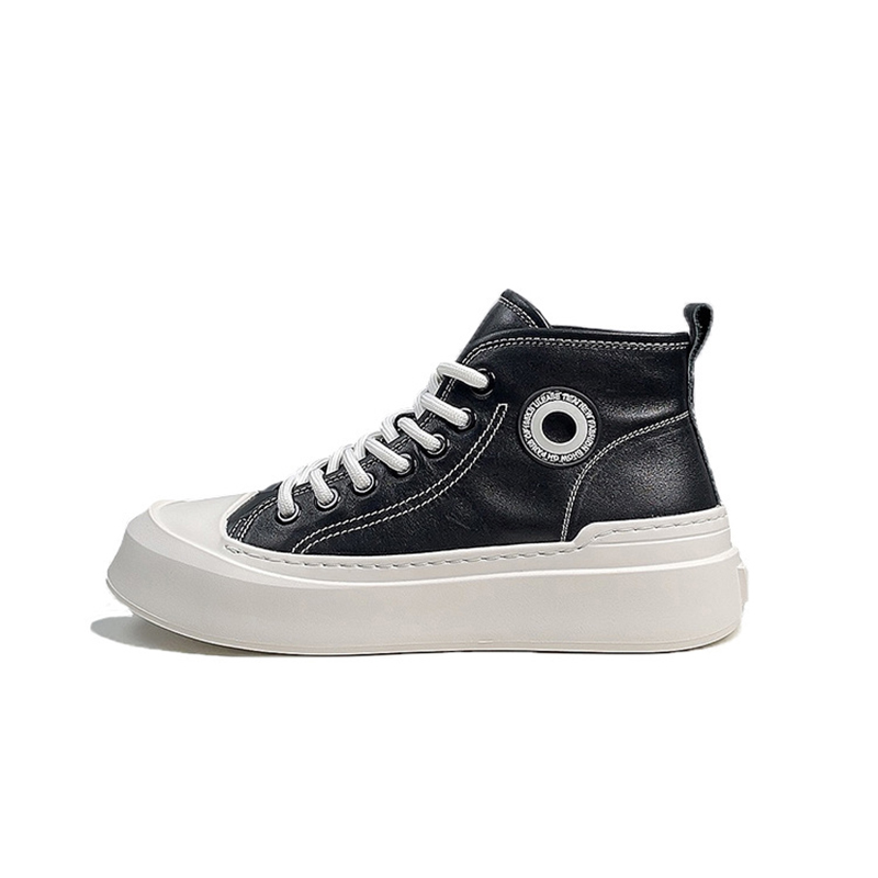Devanro Difanlu first-layer cowhide luxury genuine leather casual and versatile thick-soled sports lace-up, wear-resistant, breathable and non-slip, high-top sneakers, men's style