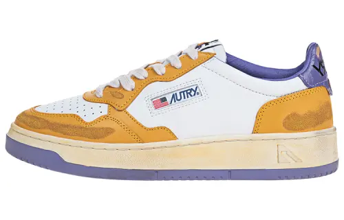 AUTRY Medalist Low Super Vintage Sneakers 'White Purple Yellow' Women's