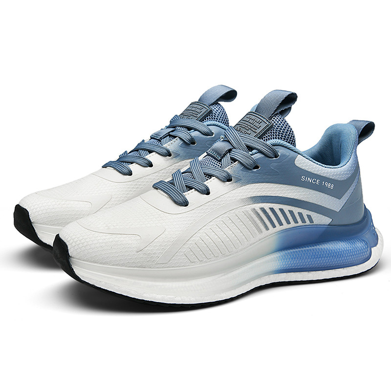 AOKANG Breathable Low top Popcorn Casual Running Shoes Men’s White Blue