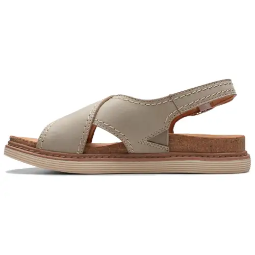 Clarks Suede One Strap Sandals 3.5cm Women's Stone Color