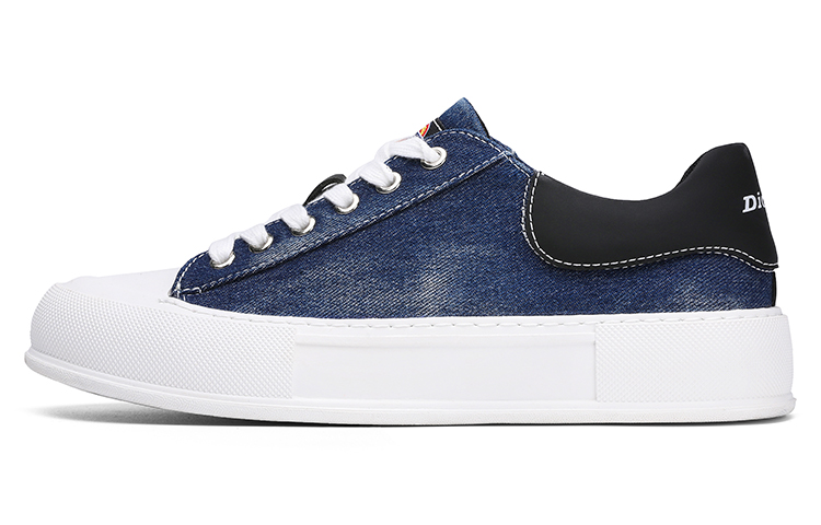Dickies Patchwork Collection, Trendy Denim Low Top Canvas Shoes Men's Blue
