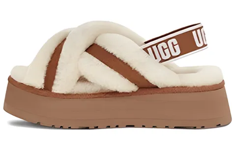 UGG DISCO Fleece Lined, Comfortable Thermal Mules Fashion Slippers Women's Chestnut