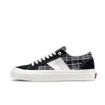 LuzaoT SUPER DRAG Low top Canvas Skateboard Shoes Unisex Blue Plaid