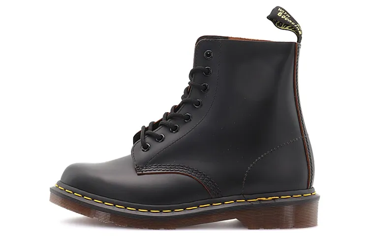 1460 Dr.Martens Vintage Made In England Lace Up Boot 'Black Quilon'