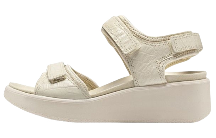 Ecco Smooth Flow Top Grain Cow Leather Sandal Women's Lime Gray