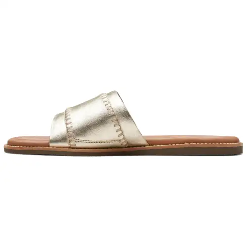 Clarks Slip Resistant Slide Slippers Women's Champagne Gold