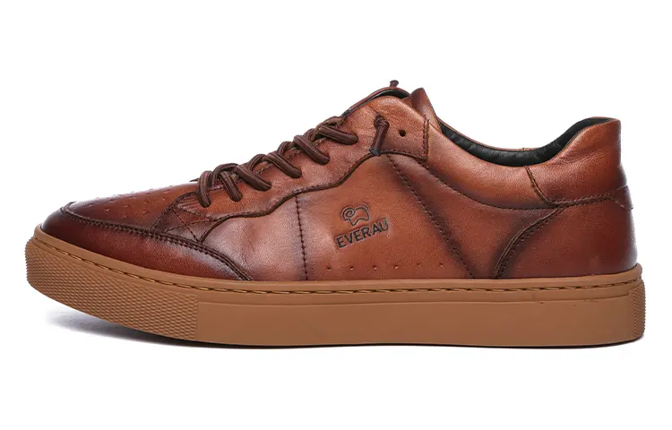 EVERAU Skateboard Shoes Men's Low Top Brown