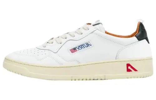 AUTRY Leather Abrasion Resistant Low top Skateboard Shoes Men's White Black