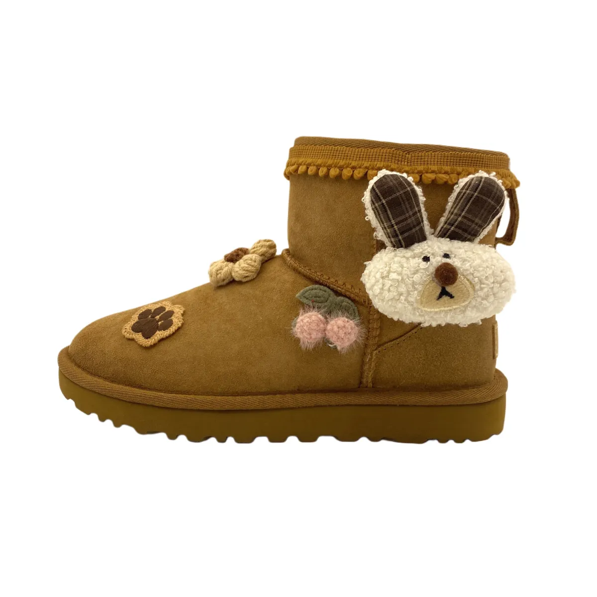 UGG Big Ear Bunny Sheepskin Thermal Abrasion Resistant Snow Boots Women's Chestnut CLASSIC MINI
