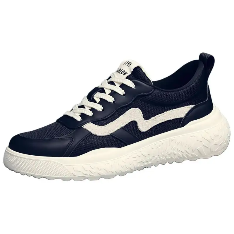 JANE HARLOW Textile, Synthetic Leather Breathable And Lightweight Low top Casual Shoes Men's Black
