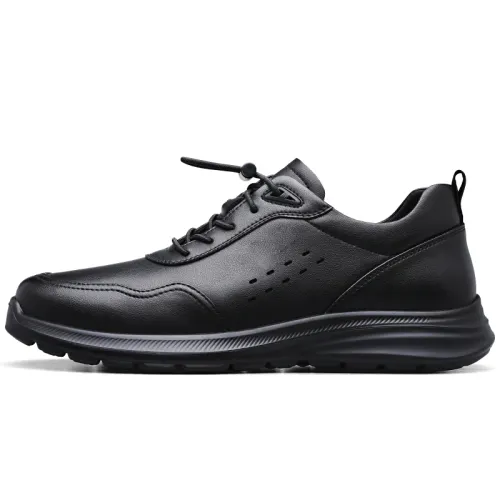 CARTELO Cow Split Leather Casual Shoes Men's Black