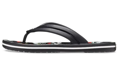 Crocs Crocband Flowers Flip Flops Black Women's