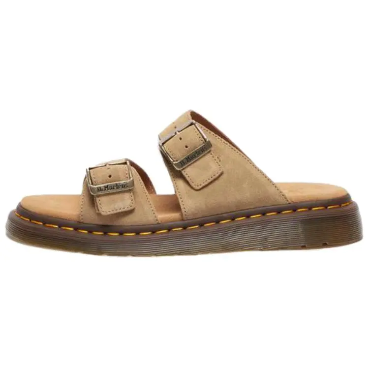 Dr. Martens Josef Suede Slide Sandals Savannah Tan Bronx Suede