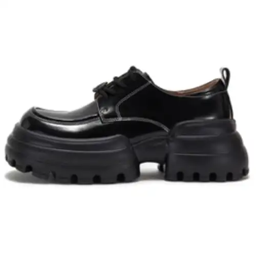 Teenie Weenie Leather Casual Shoes 7cm Women's Black