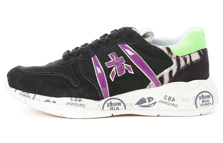 PREMIATA Low top Sports Casual Shoes Women's Black White Purple