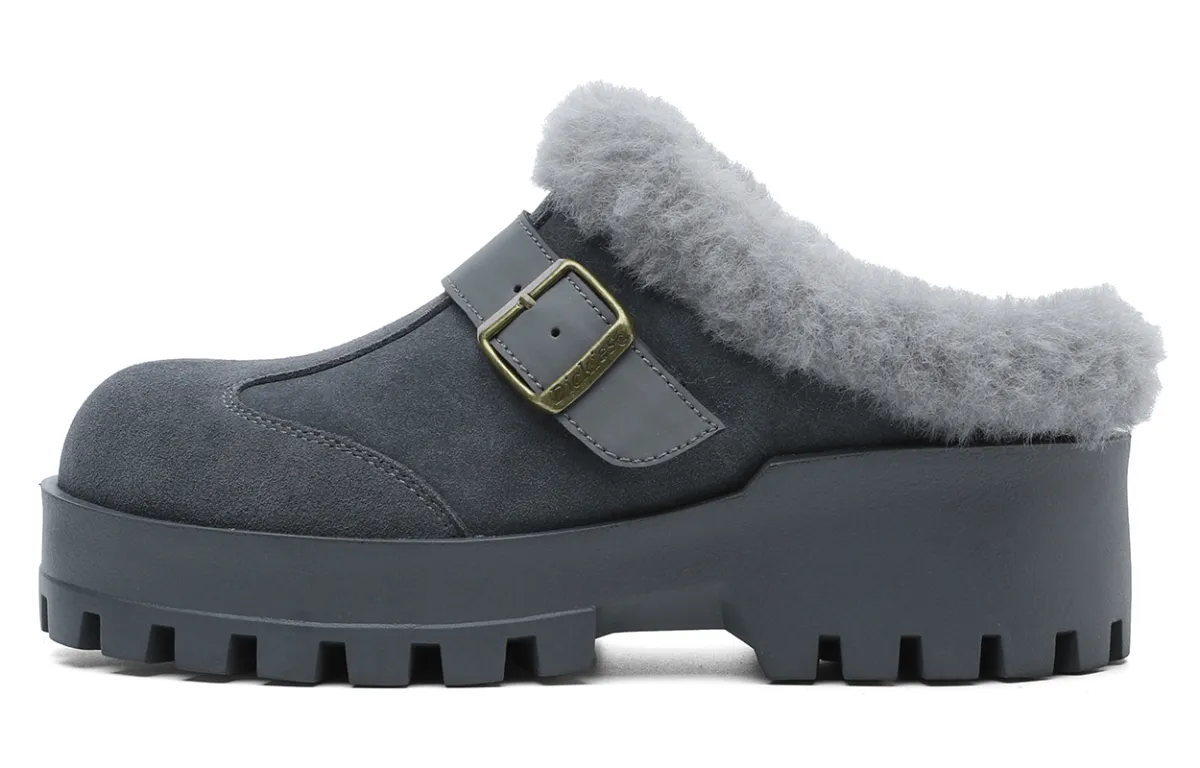 Dickies Rubber Sole Quiet Abrasion Resistant Slip Resistant Antibacterial Massage Closed Toe Slippers Women's Gray