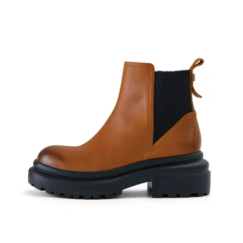 Marie Claire Short Chelsea Boots 6.5cm Women's Caramel Brown