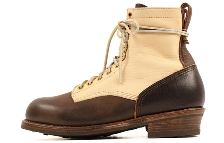 Visvim Cow Leather Ankle Boots Men's Beige Brown