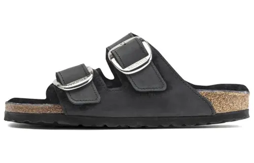 Birkenstock Leather Slide Slippers Women's Black Regular