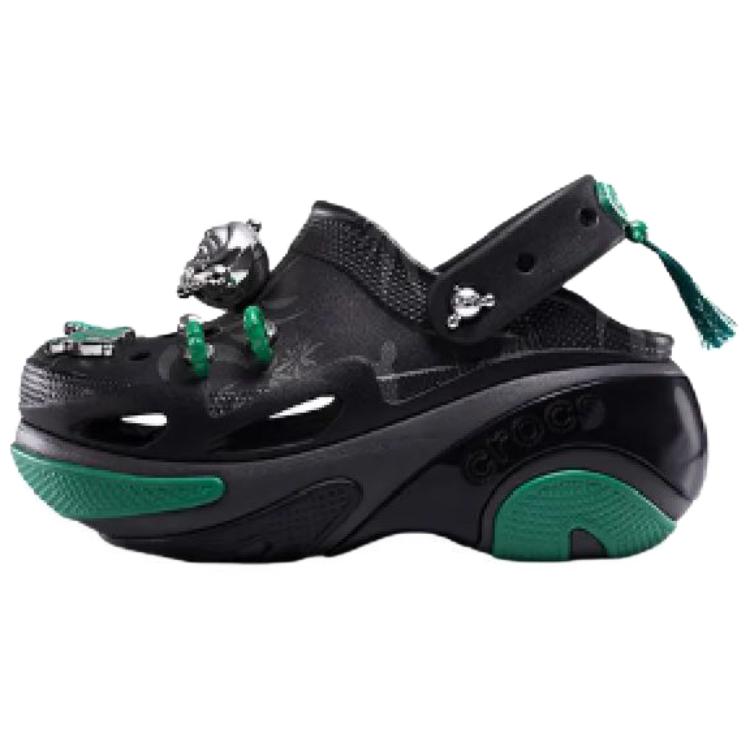 Сабо Crocs × SKULLPANDA BUBBLE CRUSH CLOG (черно-зеленые)
