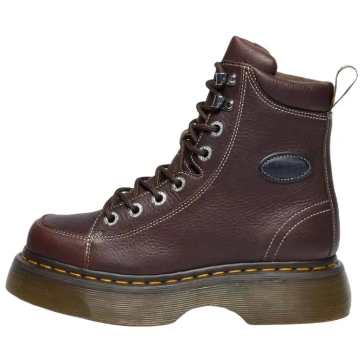 Dr.Martens Buzz Leather Short Combat Boots Women's Dark Brown