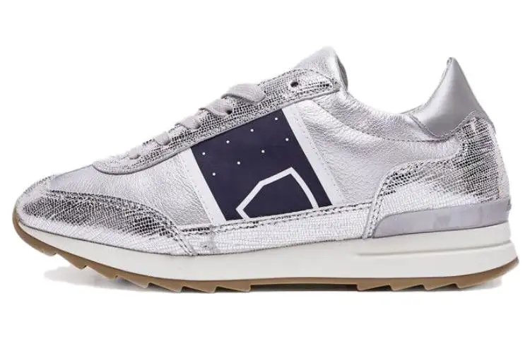 PHILIPPE MODEL Cow Leather Low top Sports Casual Shoes Women's Silver