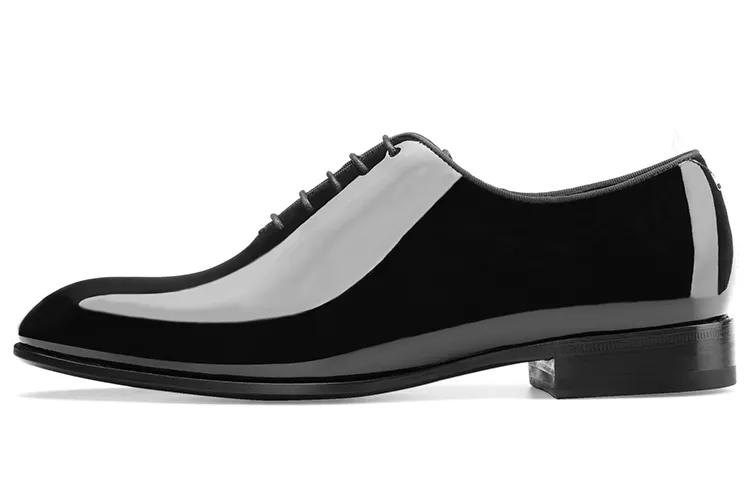 THOM WILLS Leather black oxford shoes English style, cowhide