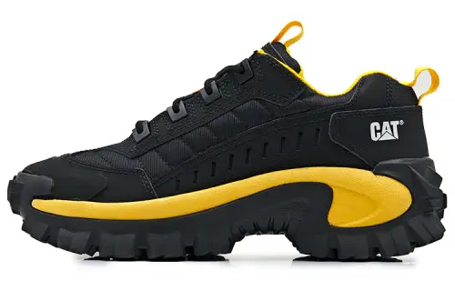 CAT Intruder Collection Repowered Textile, Split Cow Leather Sports Casual Shoes Unisex Black