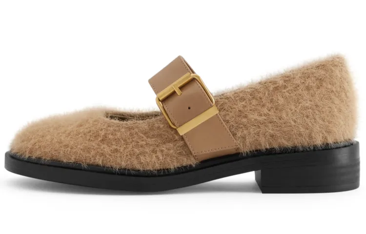CHARLES&KEITH Mary Jane Shoes Women's Brown/Pink White