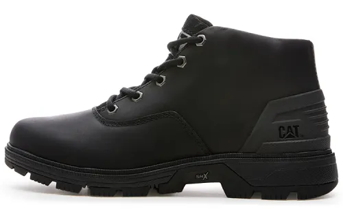 CAT LEVERAGE Collection Leather Outdoor Boots Men's Black