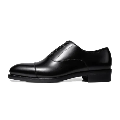 THOM WILLS Leather breathable comfortable black oxford shoes English style, British style