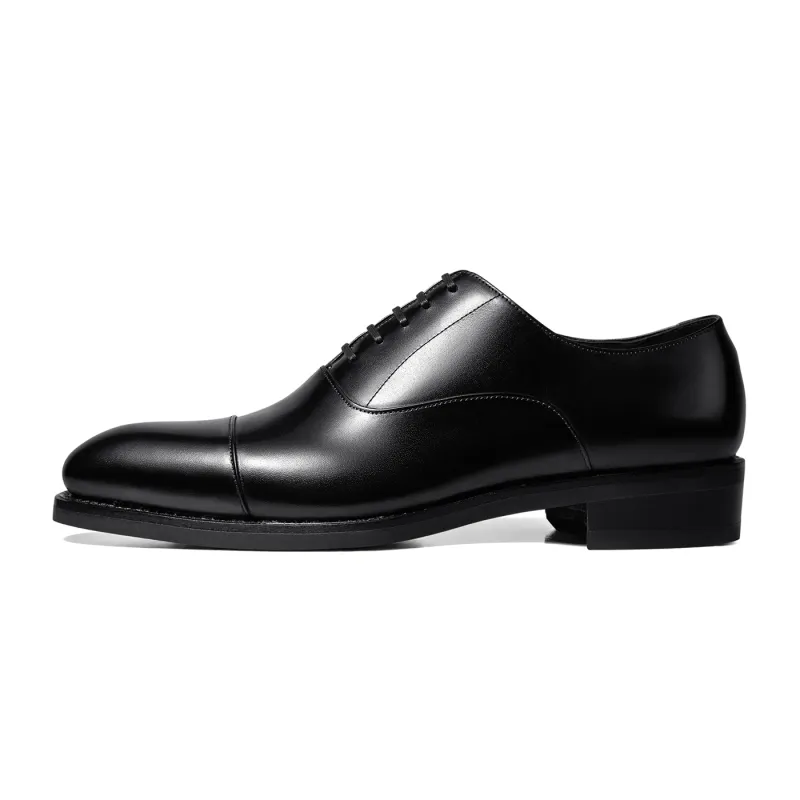 THOM WILLS Leather breathable comfortable black oxford shoes English style, British style