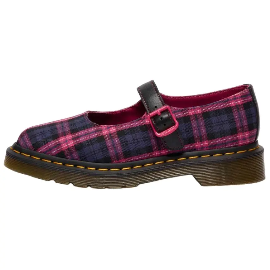 Dr.Martens ELPHIE Chunky Heel Mary Jane Shoes 3.2cm Women's Blue Pink