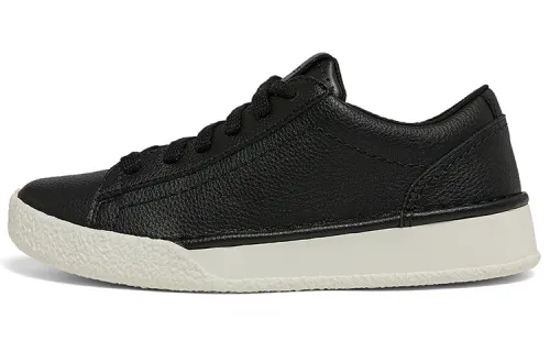 Clarks Cow Leather Stylish Skateboarding Shoes Women's Black