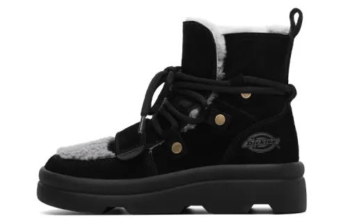 Dickies British Comfortable Versatile, Thermal Fleece Lined Outdoor Platform Casual 13cm Snow Boots Women's Black