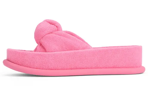 CHARLES&KEITH Quiet Slide Slippers Women's BLACK TEXTURED Black Textured/Beige/Pink