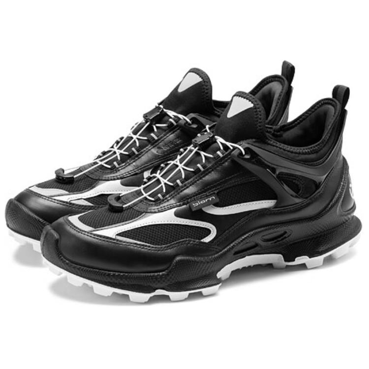 Ecco Striding C Cow Leather Waterproof And Breathable Rebound Low top Running Shoes Men’s Black