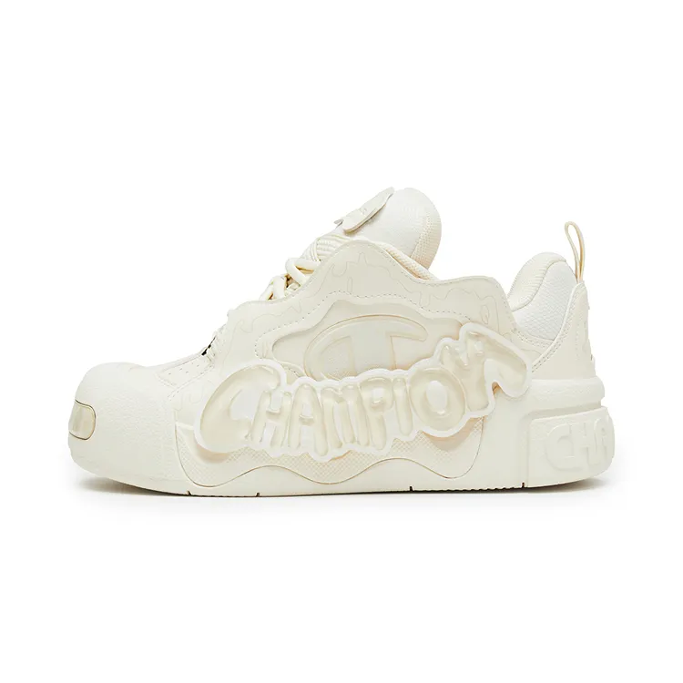 Champion Puffy Jelly Shoes Low top Skateboard Shoes Unisex Milk White/Linen