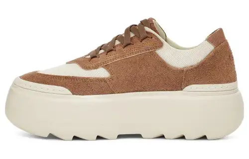 UGG PU comfortable casual thick sole low-top sneakers women's chestnut brown