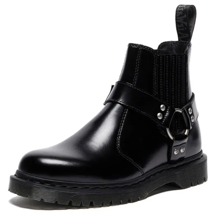 Dr.Martens 2976 Cow Leather Short Chelsea Boots Unisex Black