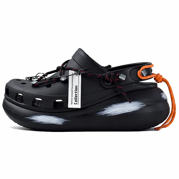 Crocs Urban Deluxe Edition Classic Crush Clogs Unisex Black Orange Green