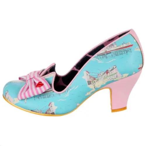 IRREGULAR CHOICE Pu Chunky Heel High Heels Women's Blue
