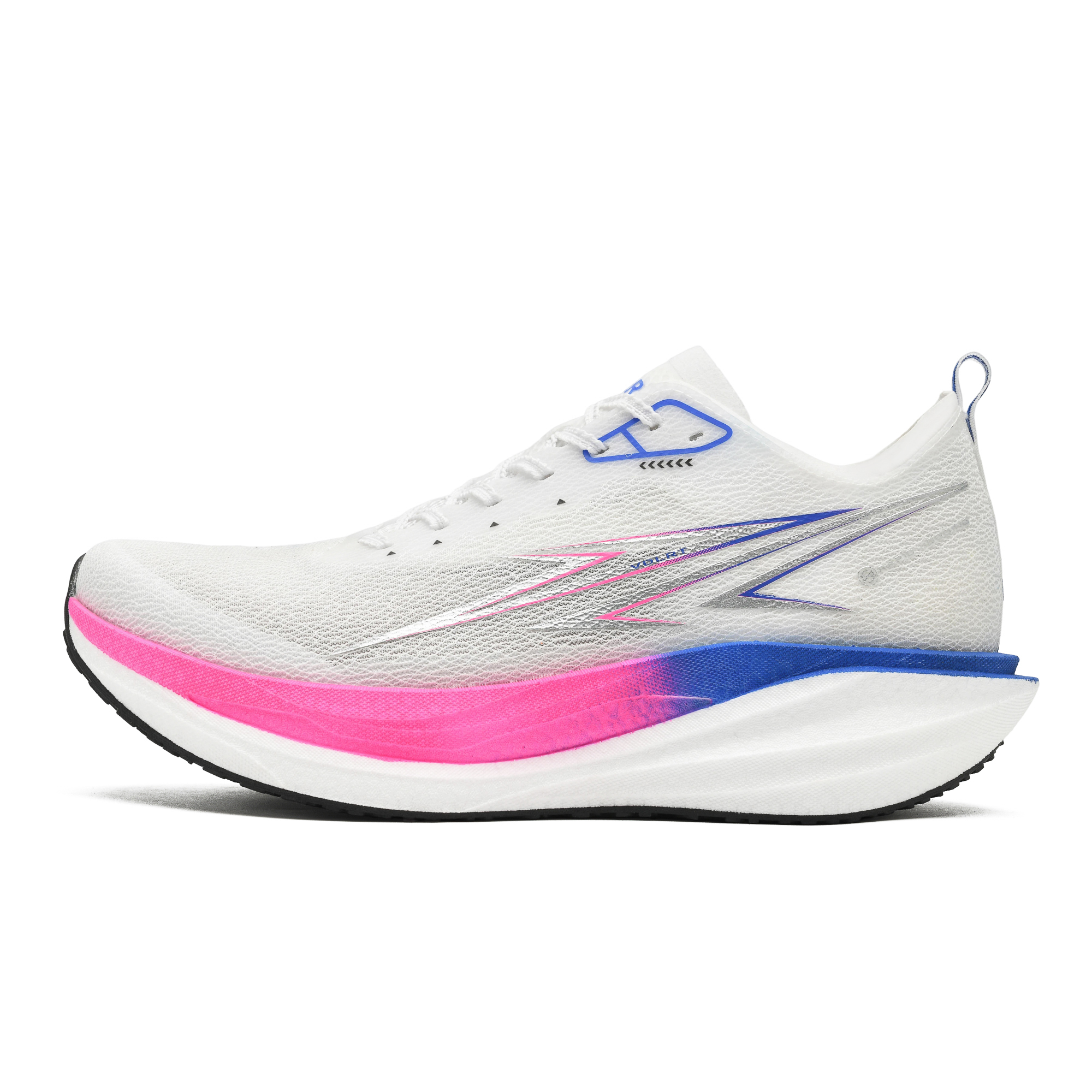 VDLRT Feixuan 5pro full-length carbon nylon plate, shock-absorbing, breathable, supportive, balanced, lightweight and rebound, low-top, casual marathon training, long-distance running, sprinting, physical examination, racing running shoes, same style for men and women, pink blue and white