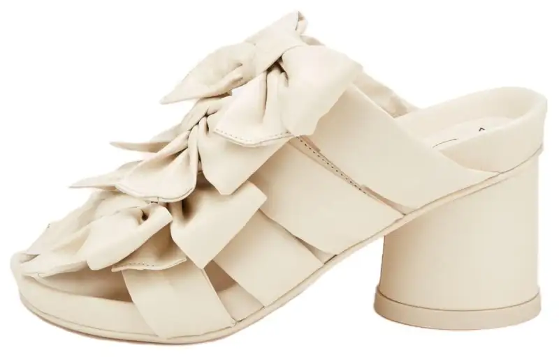 AGL Leather Slide Slippers 6.5cm Women's Beige
