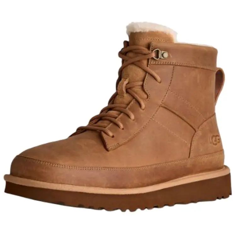 UGG Casual Heritage Thermal Fleece Lined, Versatile Lace Up Snow Boots Men's Reddish Umber