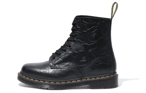 Dr.Martens/Dr. Martin x A BATHING APE Bape Abc 8 Hole Boots leather wear-resistant non-slip casual short Martin boots men's black