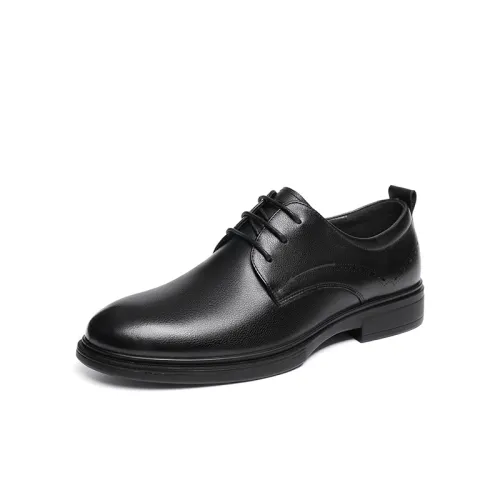 Red Dragonfly first-layer cowhide, fashionable and versatile, formal leather shoes, men's style