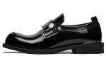 TERRA INCOGNITA Glossy open edge beads, simple and versatile thick sole, casual business leather shoes, loafers, same style for men and women, black