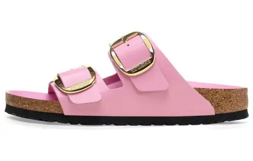 Birkenstock Leather Slide Slippers Women's Bright Pink Regular